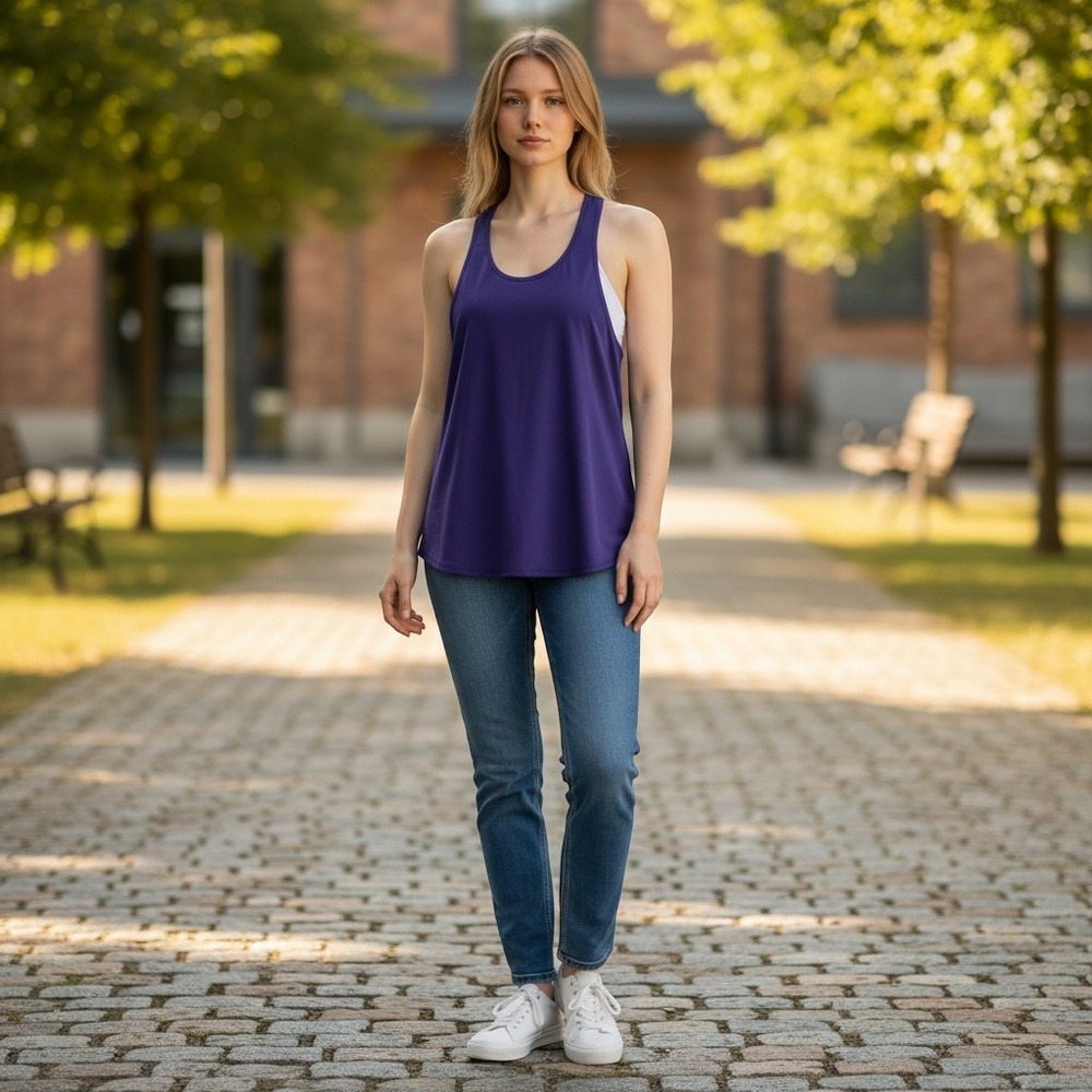 Lululemon Racerback Split Back Tank Top Women Size 8 Purple Excellent Activewear